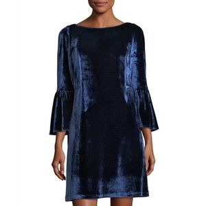 Lafayette 148 New York Marissa Blue Velvet Dress L Large